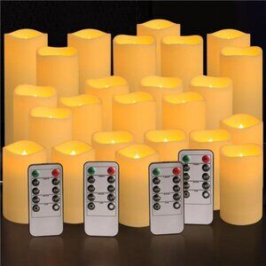 New Set of 24 Waterproof Outdoor Flameless Candles, LED Candles with 4 Remote